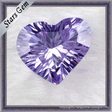 Light Amethyst Heart Shape Millennium Cut Cubic Zirconia